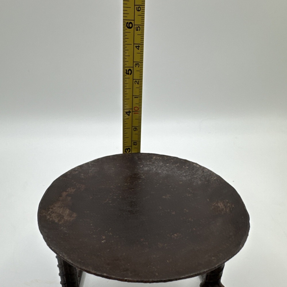 Vintage Handcrafted Welded Steel Bird Foot Candle Holder Rustic Brutalist 7" - Picture 8 of 10